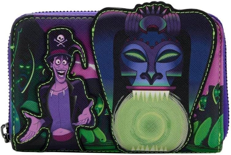 Disney The Princess and the Frog Dr. Facilier Glow in the Dark Zip Around Wallet