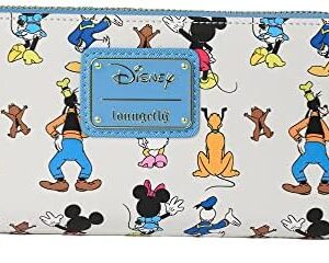Loungefly Disney Wallet Mickey Mouse Friends Forward & Backward Print Zip Clutch