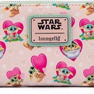 Loungefly Mandalorian Grogu Valentines Zip Around Wallet