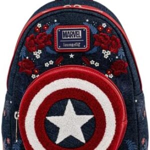 Loungefly Marvel Captain America 80th Anniversay Shield Womens Double Strap Shoulder Bag Purse
