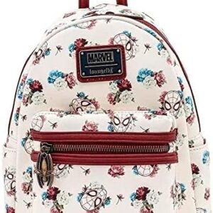 Loungefly Marvel Spiderman Floral All Over Print Womens Double Strap Shoulder Bag Purse