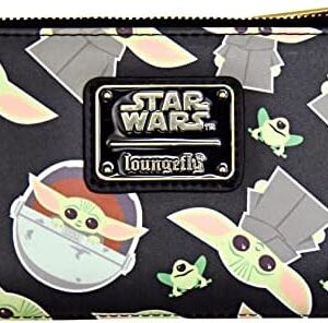 Loungefly Star Wars The Mandalorian Baby Yoda All Over Print Faux Leather Wallet