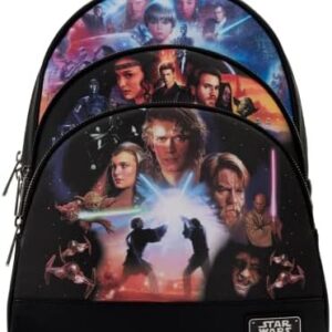 Loungefly Star Wars Trilogy 2 Triple Pocket Womens Double Strap Shoulder Bag Purse