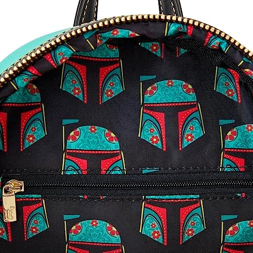 Loungefly X Star Wars Zaino Boba Fatt Bright Leaves Print – Nylon, Tasca Per Laptop, Dimensioni 29x44x12 Cm