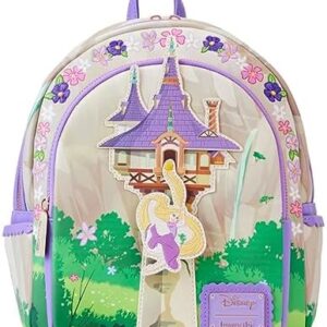 Loungefly Disney Tangled Rapunzel Swinging From Tower Mini Backpack Womens Double Strap Shoulder Bag Purse