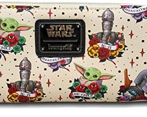 Loungefly GT Exclusive Star Wars Mandalorian Tattoo AOP Wallet
