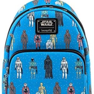 Loungefly Star Wars Action Figures Print Faux Leather Womens Double Strap Shoulder Bag Purse
