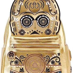 Loungefly Star Wars C-3PO Embroidered Day of The Dead Cosplay Womens Double Strap Shoulder Bag Purse