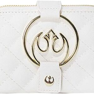 Loungefly Star Wars White Gold Rebel Hardware Zip Around Wallet
