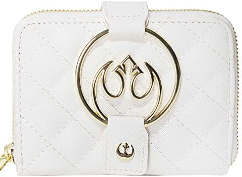 Loungefly Star Wars White Gold Rebel Hardware Zip Around Wallet