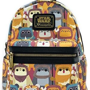 Loungefly Women's Star Wars Ewok Chibi AOP Double Strap Shoulder Bag Purse