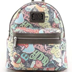 Star Wars Classic Pastel Stickers Mini Faux Backpack by Loungefly