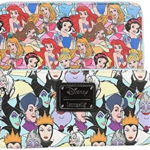 Loungefly Disney Princess and Villains Wallet Zip Around Clutch Faux Leather