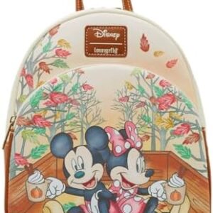 Loungefly Disney Mickey Mouse & Minnie Mouse Fall Leaves Mini Backpack