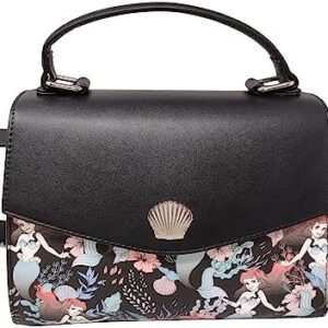 Loungefly Disney The Little Mermaid Ariel Allover Floral Print Crossbody Satchel Handbag Purse