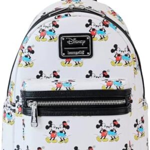 Loungefly Disney Mickey and Minnie Mouse Classic All Over Print Womens Double Strap Shoulder Bag Purse