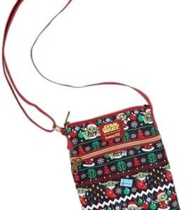 Loungefly Star Wars The Mandalorian Grogu Fair Isle Passport Crossbody Bag