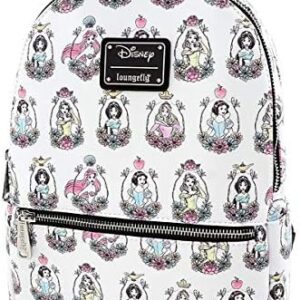 Loungefly x Disney Princess Portraits Allover-Print Mini Backpack (One Size, Multicolored)