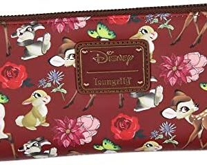 Loungefly Disney Bambi Allover Print Friends and Flowers Zip Around Wallet