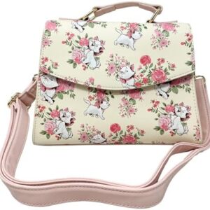 Loungefly Disney The Aristocats Marie AOP Floral Print Crossbody Satchel Handbag Purse