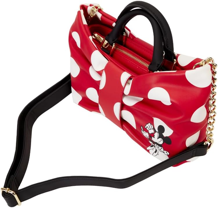 Loungefly Minnie Mouse Rocks the Dots Classic Bow Figural Crossbody Bag - Image 3