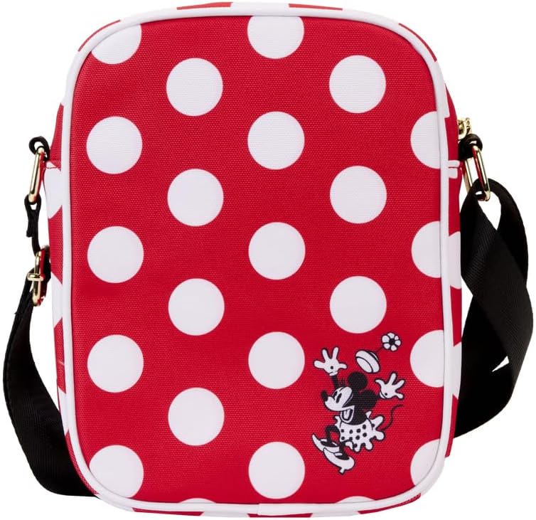 Loungefly Disney Minnie Mouse Rocks the Dots Classic Nylon Passport Crossbody Bag - Image 4
