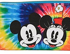 Loungefly Disney Mickey Minnie Mouse Tie Dye Faux Leather Wallet Zip Around Clutch