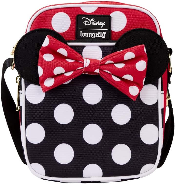 Loungefly Disney Minnie Mouse Rocks the Dots Classic Nylon Passport Crossbody Bag