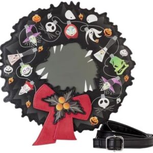 Loungefly Disney Nightmare Before Christmas Figural Wreath Crossbody Purse Disney