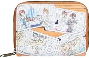 Loungefly Disney Pixar Up Carl & Ellie Photos Mini Zipper Wallet BROWN