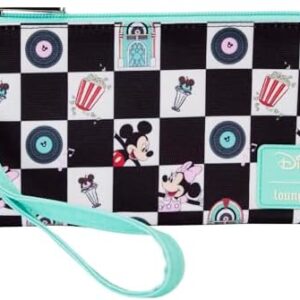 Loungefly Disney Mickey and Minnie Date Night Diner AOP Nylon Wristlet