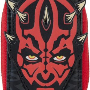 Loungefly Star Wars The Phantom Menace 25th Anniversary Darth Maul Accordion Zip Around Wallet