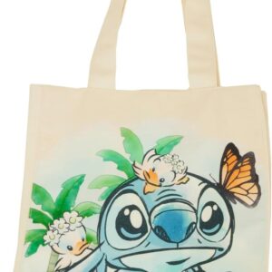 Loungefly Disney Stitch Springtime Daisy Canvas Tote Bag