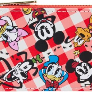 Loungefly Disney Mickey and Friends Picnic Basket Accordion Zip Around Wallet