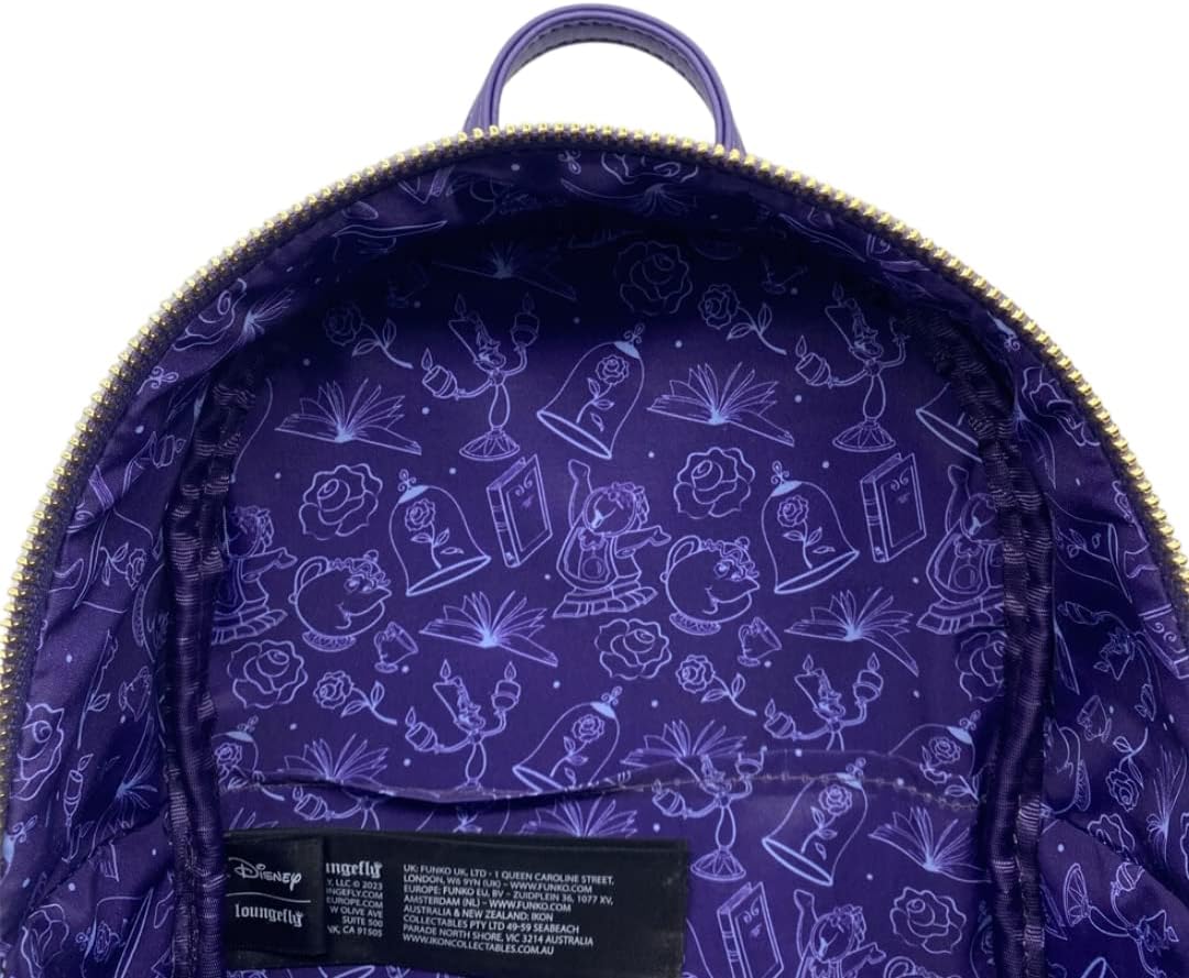 Loungefly Beauty and the beast Scene Triple Pocket Mini Backpack Shoulder Bag - Image 4