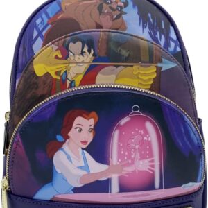 Loungefly Beauty and the beast Scene Triple Pocket Double Strap Shoulder Bag