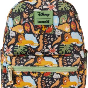 Loungefly Disney The Lion King 30th Anniversary Silhouette All-Over Print Canvas Square Mini Backpack