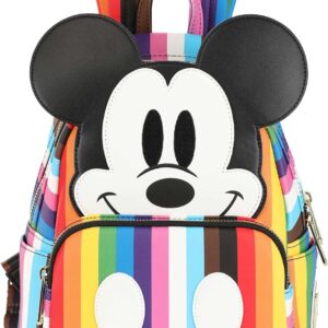 Loungefly Mickey Mouse Pride Backpack, Rainbow Flag Bag, Pride Bags for LGBT Pride Month, Rainbow Striped Gifts & Accessories