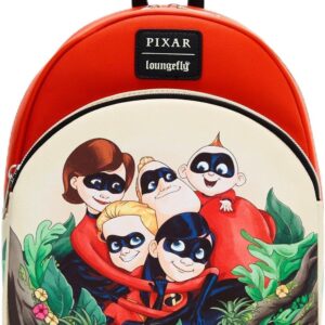 Loungefly Disney Pixar The Incredibles Family Mini Backpack BLACK