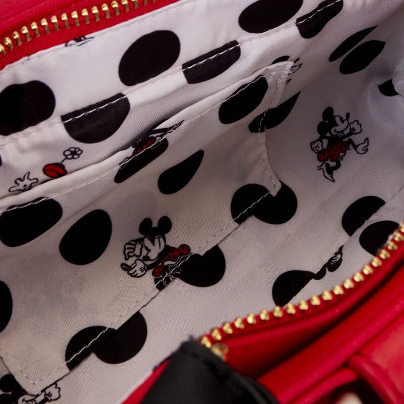 Loungefly Minnie Mouse Rocks the Dots Classic Bow Figural Crossbody Bag - Image 5