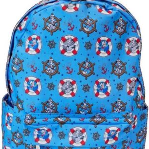 Loungefly Disney Donald Duck 90th Anniversary All-Over Print Nylon Full-Size Backpack, Blue