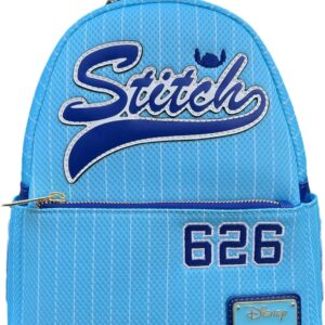 Loungefly Disney Lilo & Stitch Team Stitch Jersey Mini Backpack, Blue