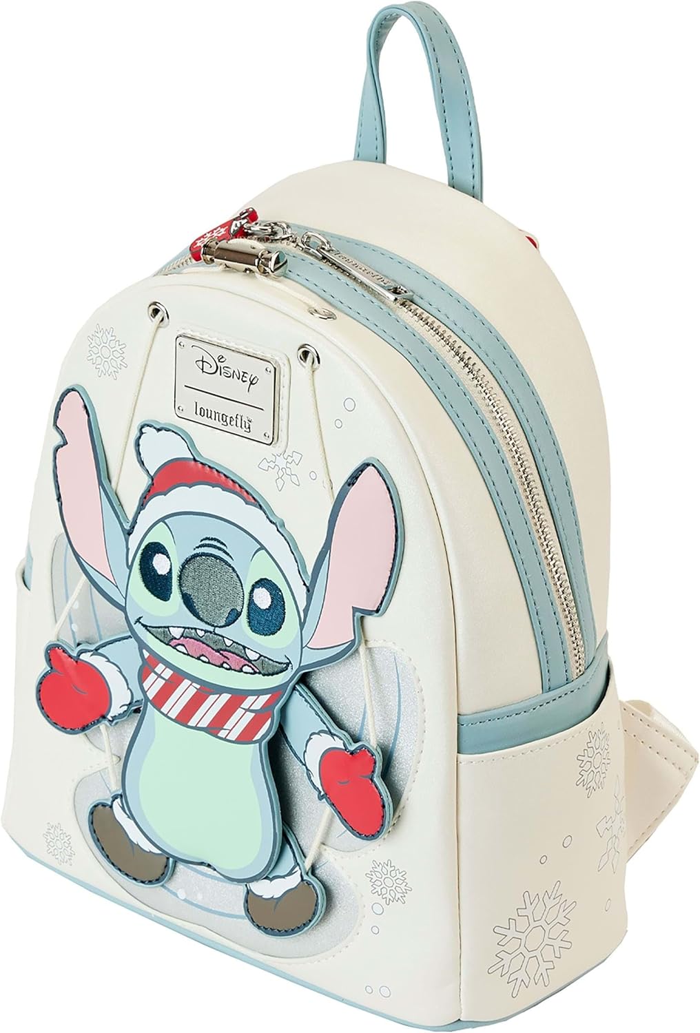 Loungefly Disney Stitch Holiday Snow Angel Glitter Mini Backpack - Image 6