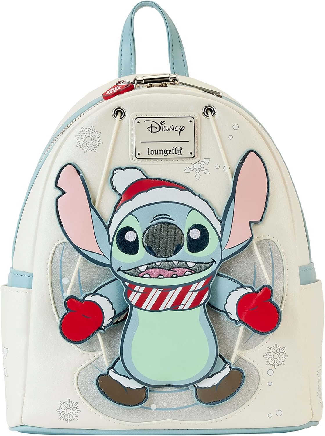 Loungefly Disney Stitch Holiday Snow Angel Glitter Mini Backpack - Image 4