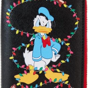 Loungefly Disney Mickey and Friends Christmas Light Decorations Zip Around Wallet