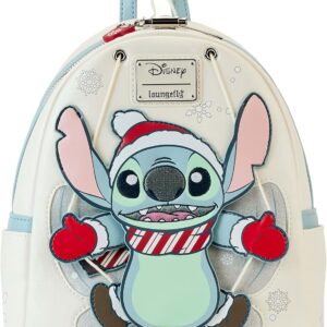 Loungefly Disney Stitch Holiday Snow Angel Glitter Mini Backpack