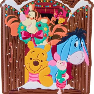 Loungefly Disney Winnie the Pooh and Friends Christmas Greetings Zip Around Wallet