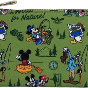 Loungefly Mickey, Minnie, & Friends Camping AOP Nylon Pouch