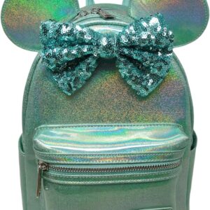 Loungefly Disney Minnie Mouse Glitter Sparkle Womens Double Strap Shoulder Bag Purse