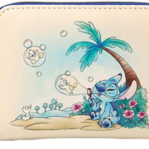 Loungefly Disney Stitch Bubble Mini Zipper Wallet BLUE NONE